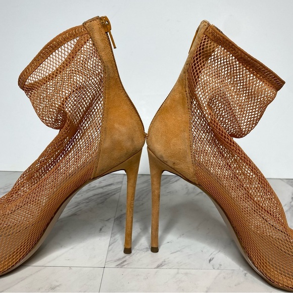 Steve Madden Vielo Orange Fish Net Pointy Toe Heeled Bootie 8 1/2 M - Picture 8 of 16